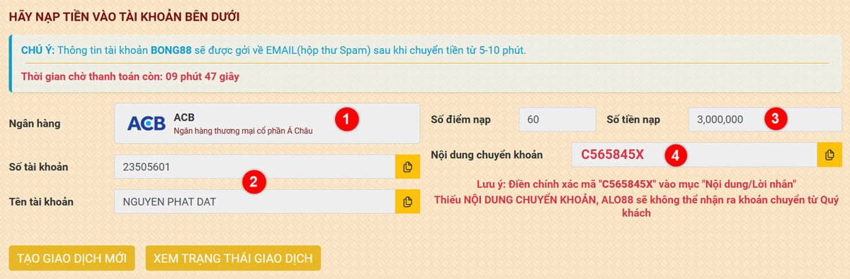 buoc 3 chuyen khoan va hoan tat giao dich