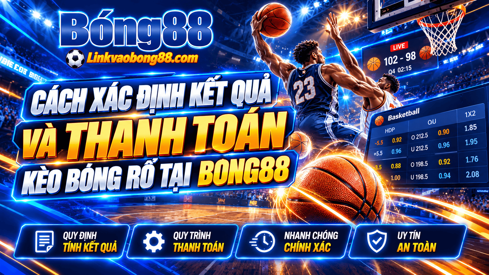 Cách xác định kết quả và thanh toán kèo bóng rổ tại Bong88 Cách xác định kết quả và thanh toán kèo bóng rổ tại Bong88