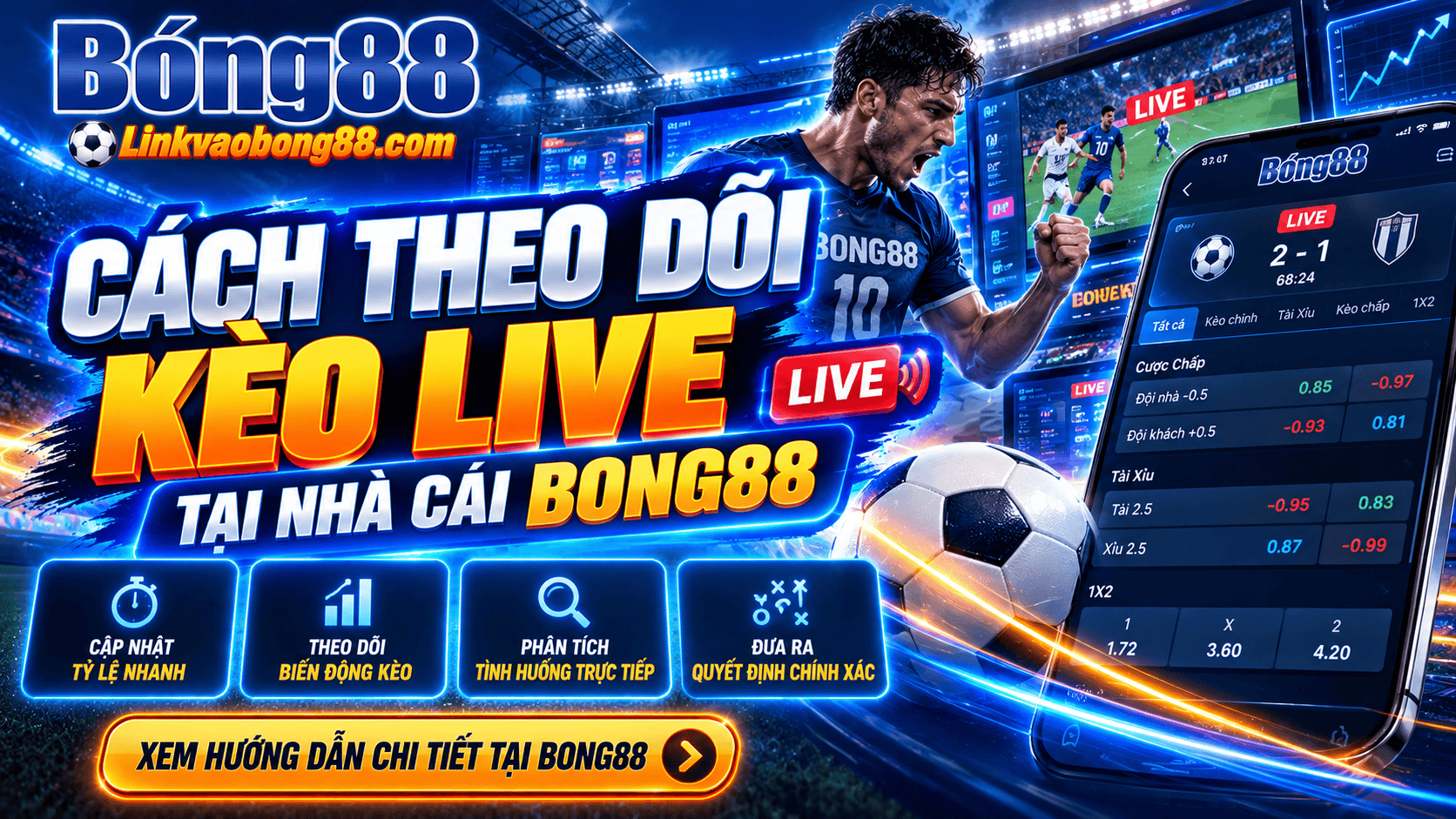 Cách theo dõi kèo live tại nhà cái Bong88